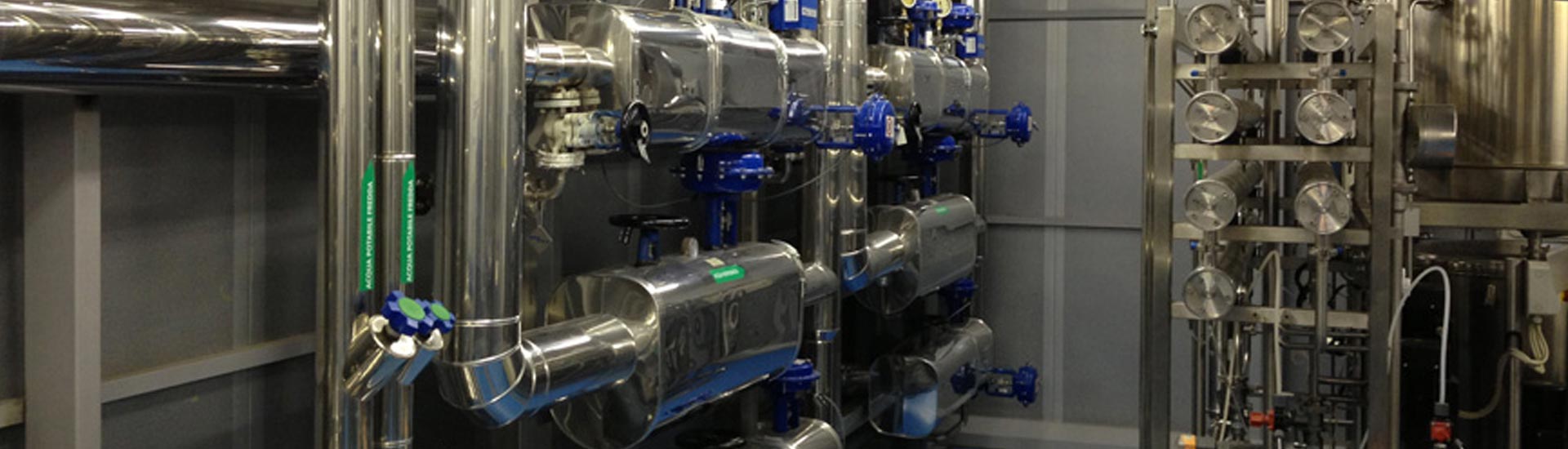 impianto distribuzione fluidi per aziende farmaceutiche, osmosi generatore di vapore wifi ozonizzatore